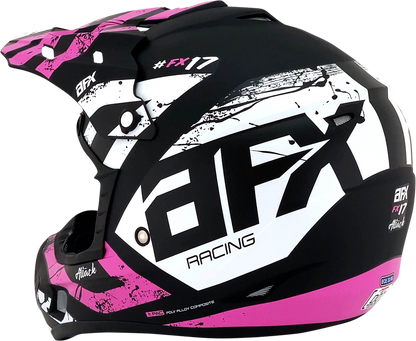 AFX FX-17Y Helmet - Attack - Matte Black/Fuchsia - Large 0111-1413