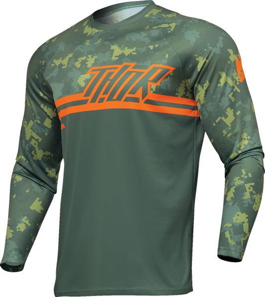 THOR Sector DIGI Jersey - Forest Green/Camo - Large 2910-7575
