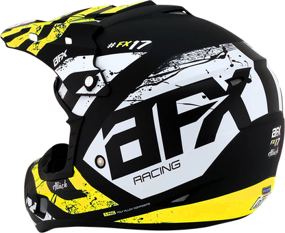 AFX FX-17Y Helmet - Attack - Matte Black/Hi-Vis Yellow - Large 0111-1416
