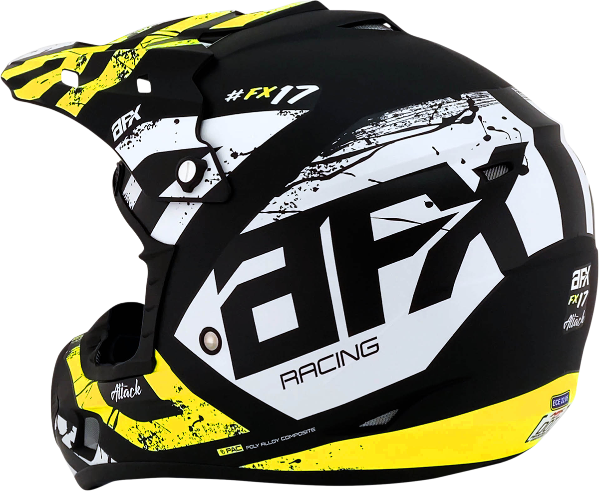 AFX FX-17Y Helmet - Attack - Matte Black/Hi-Vis Yellow - Small 0111-1414