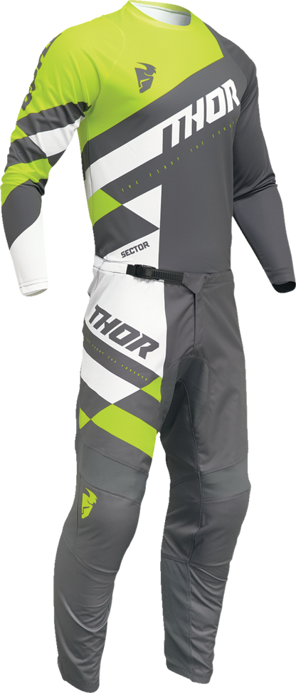 THOR Sector Checker Jersey - Gray/Acid - Small 2910-7594