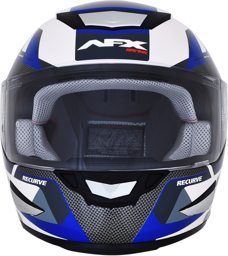 AFX FX-99 Helmet - Recurve - Pearl White/Blue - XL 0101-11124