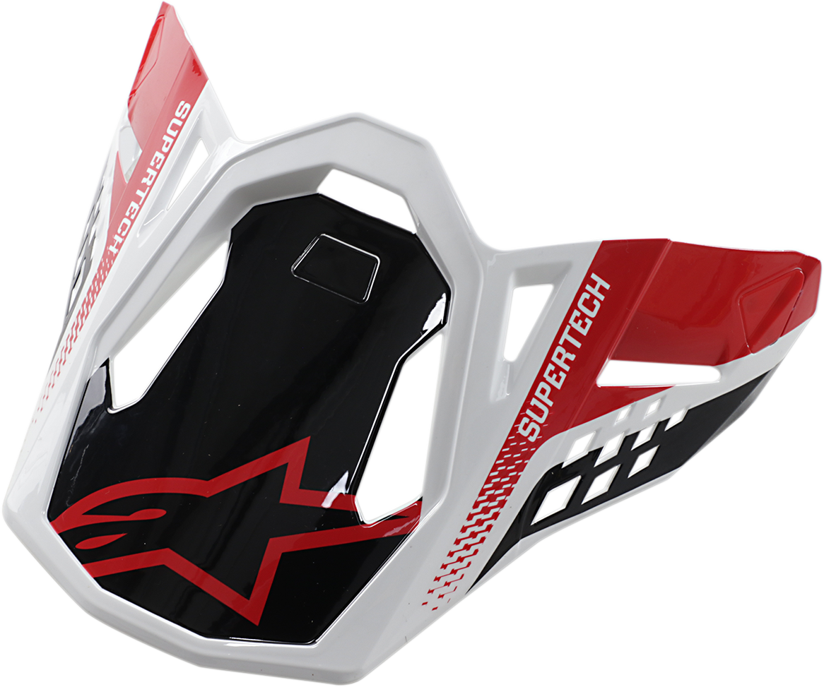 Visera ALPINESTARS Supertech M8 - Triple - Rojo/Blanco brillante 8981419-1180 