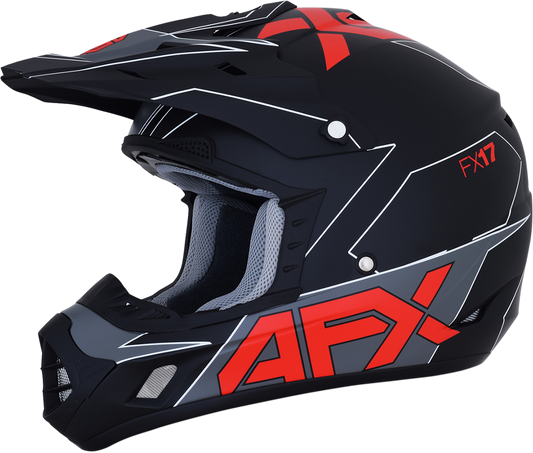 AFX FX-17 Helmet - Aced - Matte Black/Red - Large 0110-6486