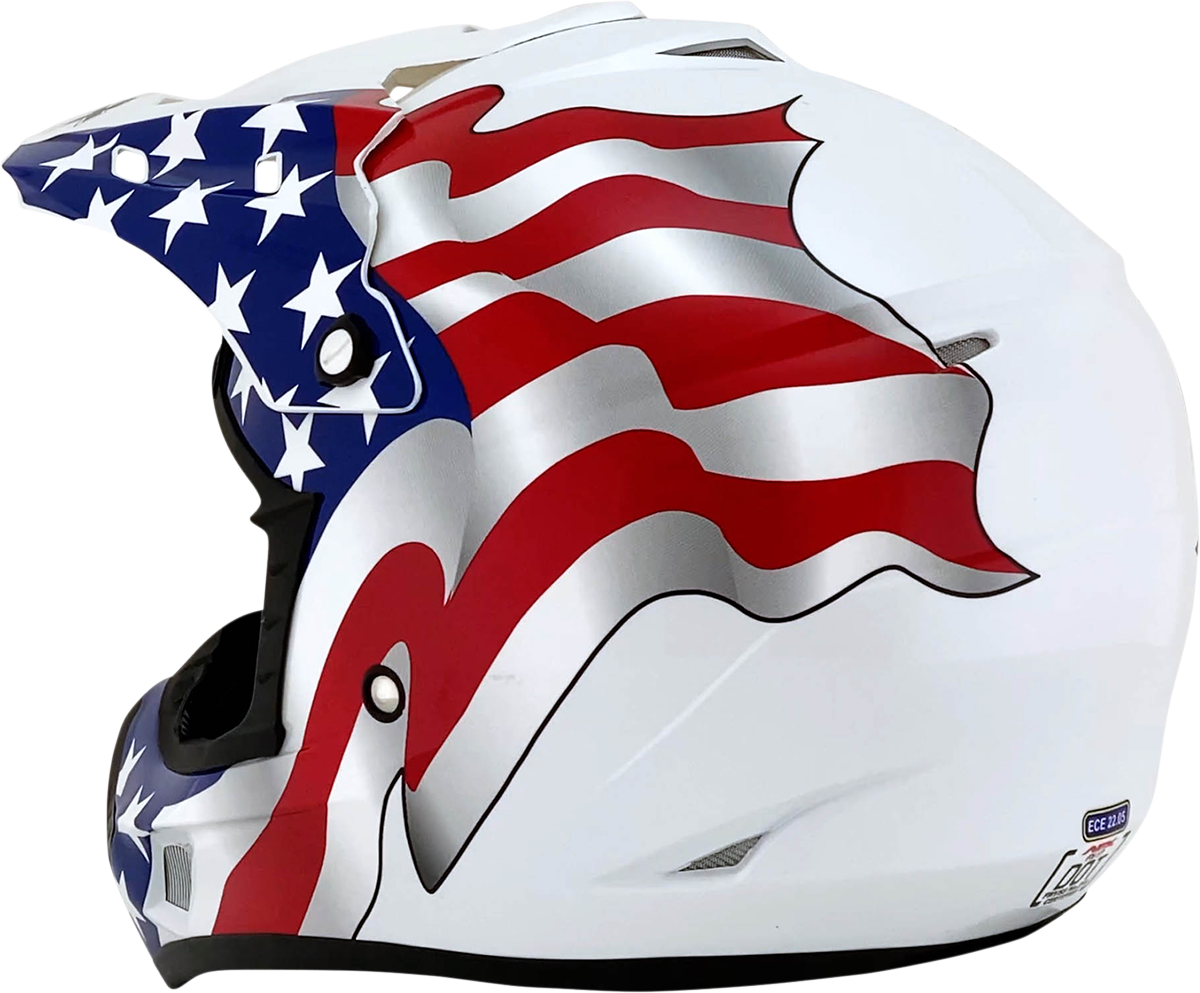 AFX FX-17 Helmet - Flag - White - Medium 0110-2376