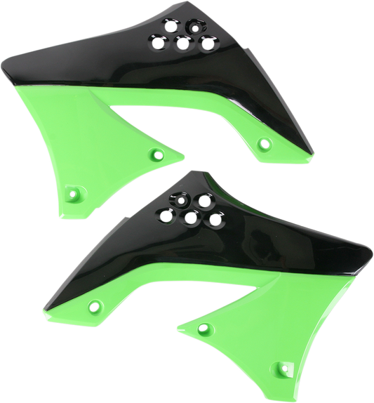 ACERBIS Radiator Shrouds - Black/Green 2141711043