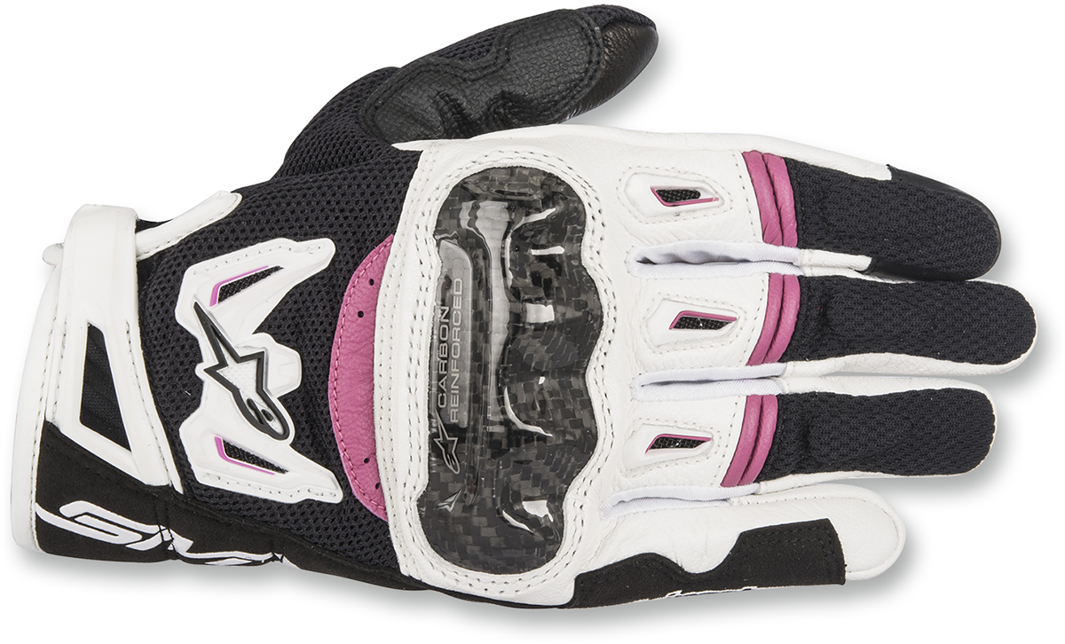 Guantes ALPINESTARS Stella SMX-2 Air Carbon V2 - Negro/Blanco/Fucsia - XS 3517717-1239-XS 