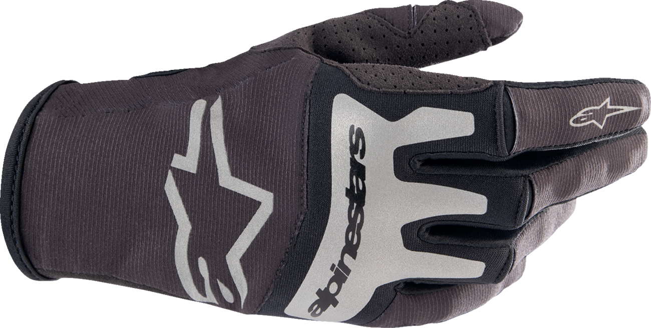 Guantes ALPINESTARS Techstar - Negro/Plata cepillada - Medianos 3561023-1419-M 