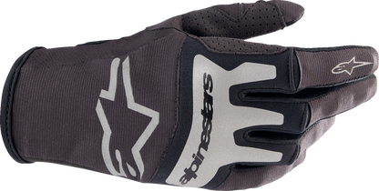 Guantes ALPINESTARS Techstar - Negro/Plata cepillada - Medianos 3561023-1419-M 