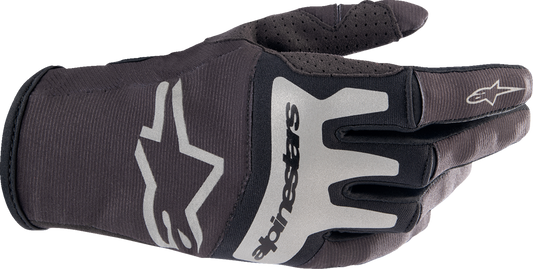 Guantes ALPINESTARS Techstar - Negro/Plata cepillada - Medianos 3561023-1419-M 