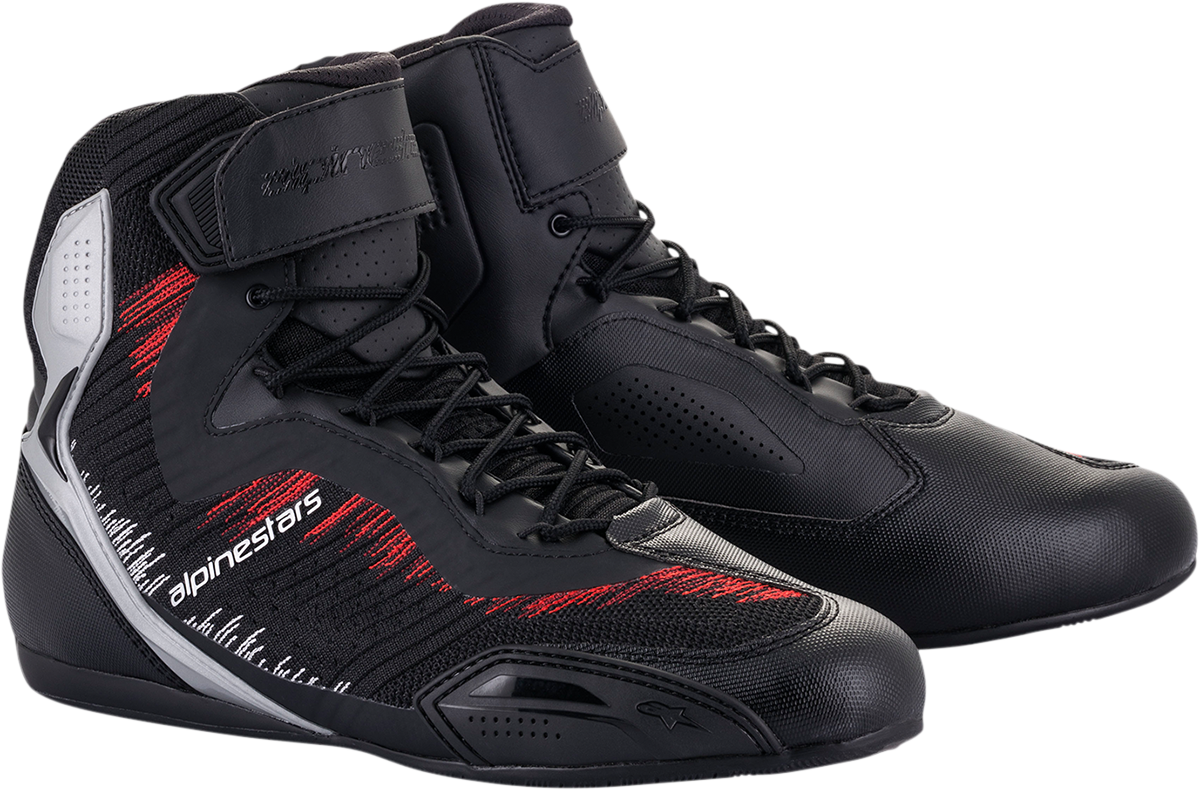 Zapatos ALPINESTARS Faster-3 Rideknit - Negro/Plata/Rojo - US 10.5 25103191930105