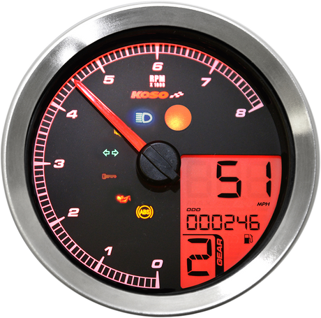 KOSO NORTH AMERICA Multi-Functional Meter - Silver BA051300