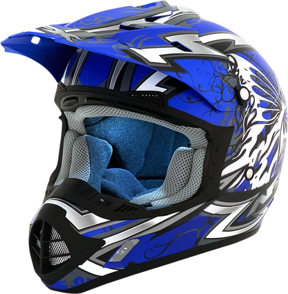 AFX FX-17Y Helmet - Butterfly - Matte Blue - Large 0111-1389