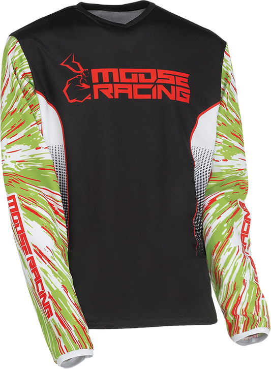 Camiseta juvenil MOOSE RACING Agroid - Verde/Rojo/Negro - Grande 2912-2269 