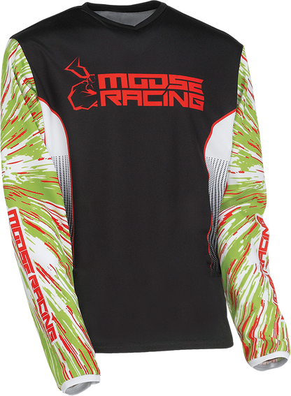 MOOSE RACING Youth Agroid Jersey - Green/Red/Black - Large 2912-2269