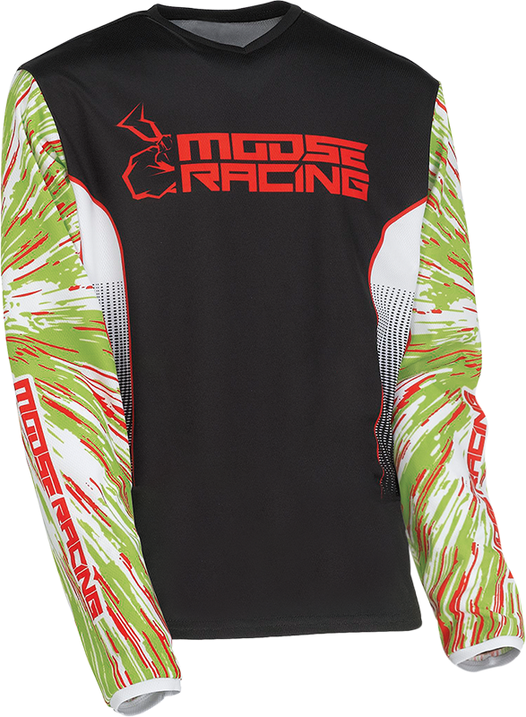 MOOSE RACING Youth Agroid Jersey - Green/Red/Black - Medium 2912-2268