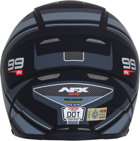 AFX FX-99 Helmet - Recurve - Matte Black/Gray - Large 0101-11138