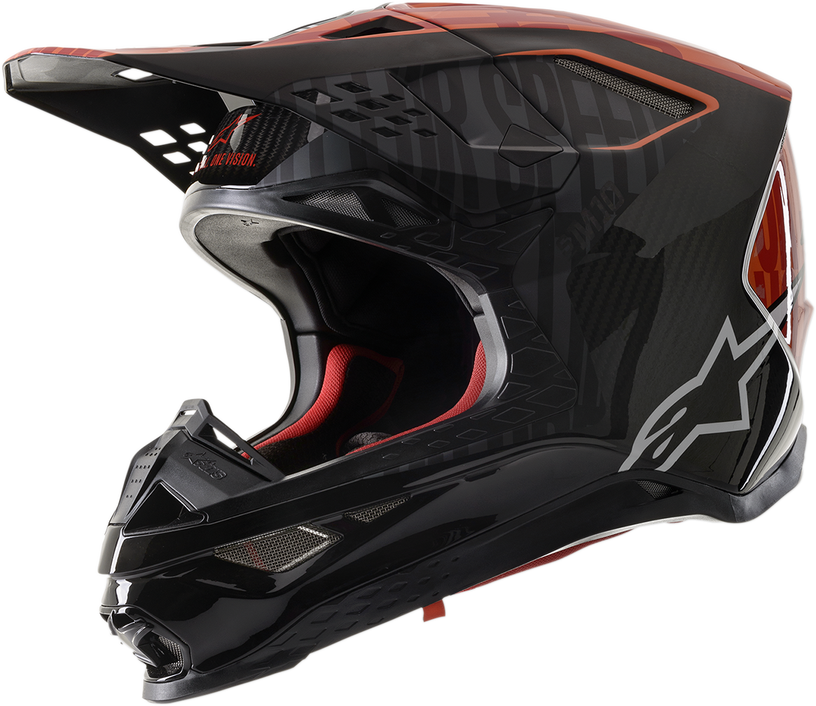 Casco ALPINESTARS Supertech M10 - Aleación - MIPS - Negro/Naranja/Rojo - Mediano 8301720-1403-MD 
