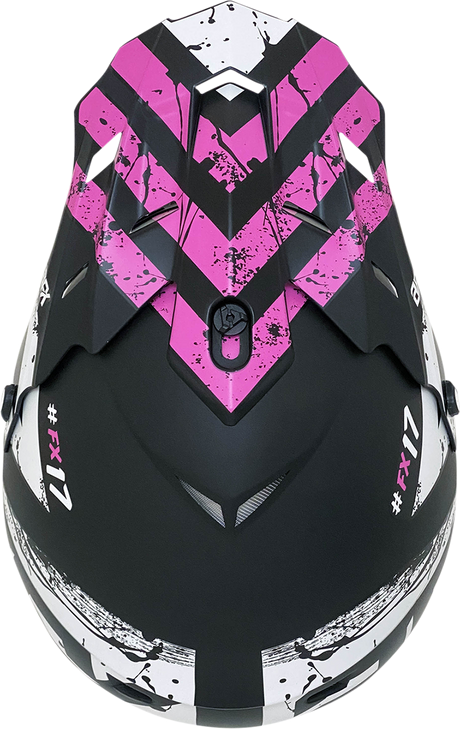 AFX FX-17 Helmet - Attack - Matte Black/Fuchsia - 2XL 0110-7171