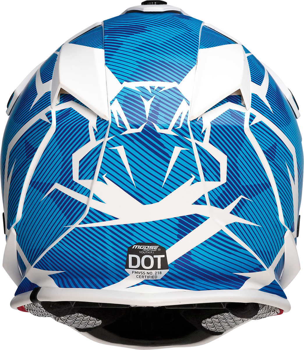 Casco FI juvenil MOOSE RACING - Agroid Camo - MIPS® - Azul/Blanco - Mediano 0111-1533