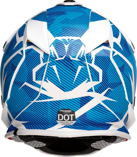 MOOSE RACING Youth F.I. Helmet - Agroid Camo - MIPS® - Blue/White - Medium 0111-1533