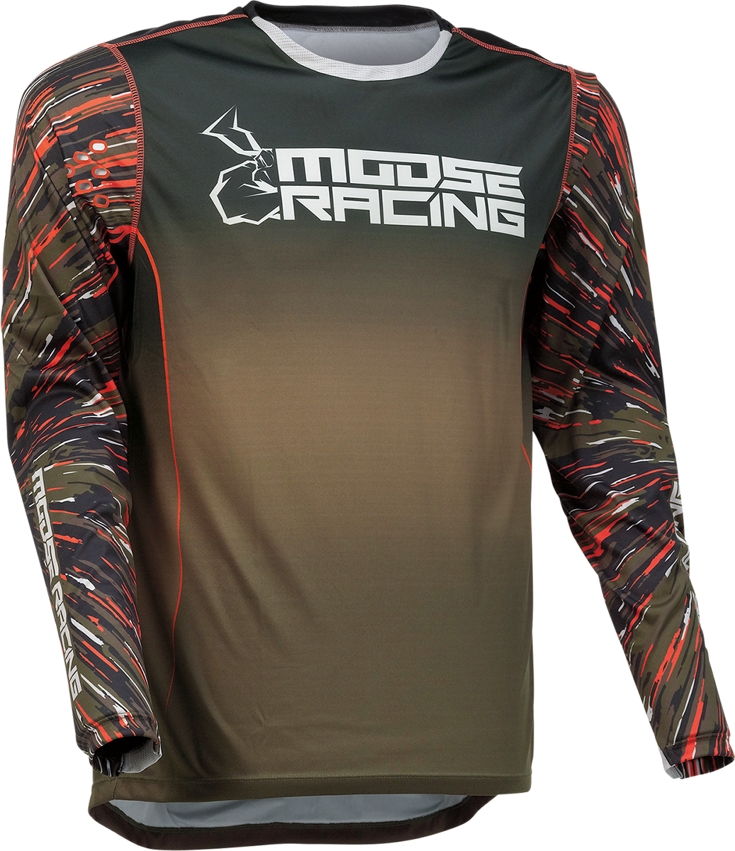 MOOSE RACING Agroid Jersey - Olive/Orange - Large 2910-6984