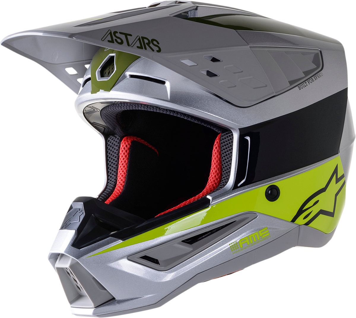 ALPINESTARS SM5 Helmet - Bond - Silver/Yellow/Green - XL 8303522-1956-XL