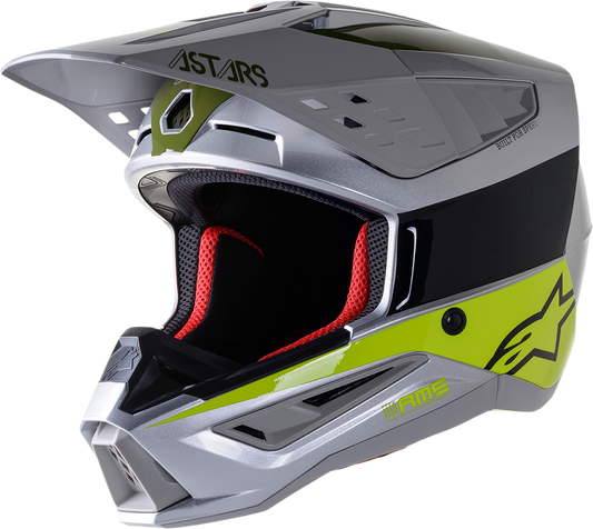 ALPINESTARS SM5 Helmet - Bond - Silver/Yellow/Green - XL 8303522-1956-XL