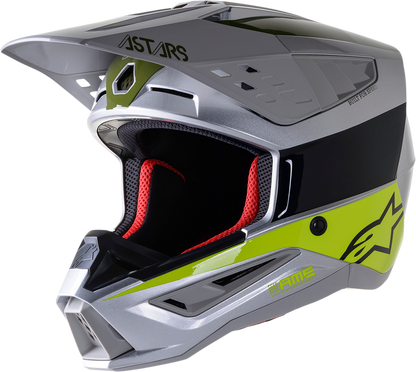 ALPINESTARS SM5 Helmet - Bond - Silver/Yellow/Green - 2XL 8303522-1956-2X