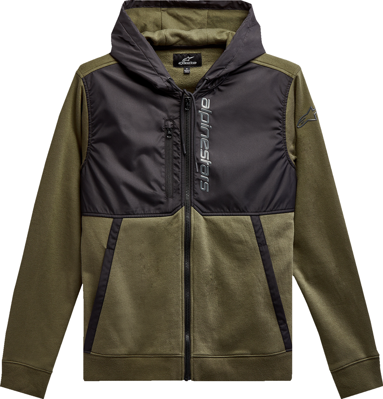 Sudadera con capucha y cremallera ALPINESTARS Aligned - Militar/Negro - XL 1213510006910XL