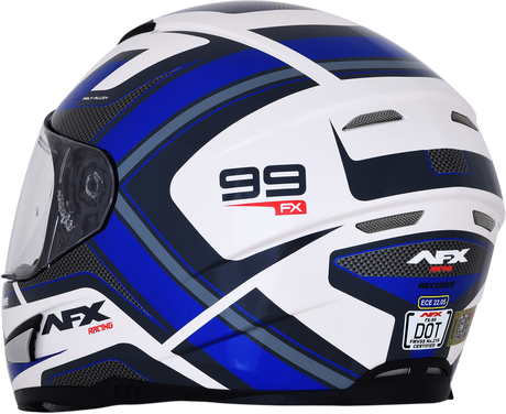 AFX FX-99 Helmet - Recurve - Pearl White/Blue - Large 0101-11123