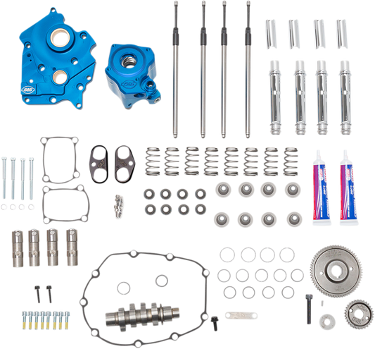 S&S CYCLE Cam Chest Kit with Plate M8 - Gear Drive - Water Cooled - 550 Cam - Chrome Pushrods 310-1081A