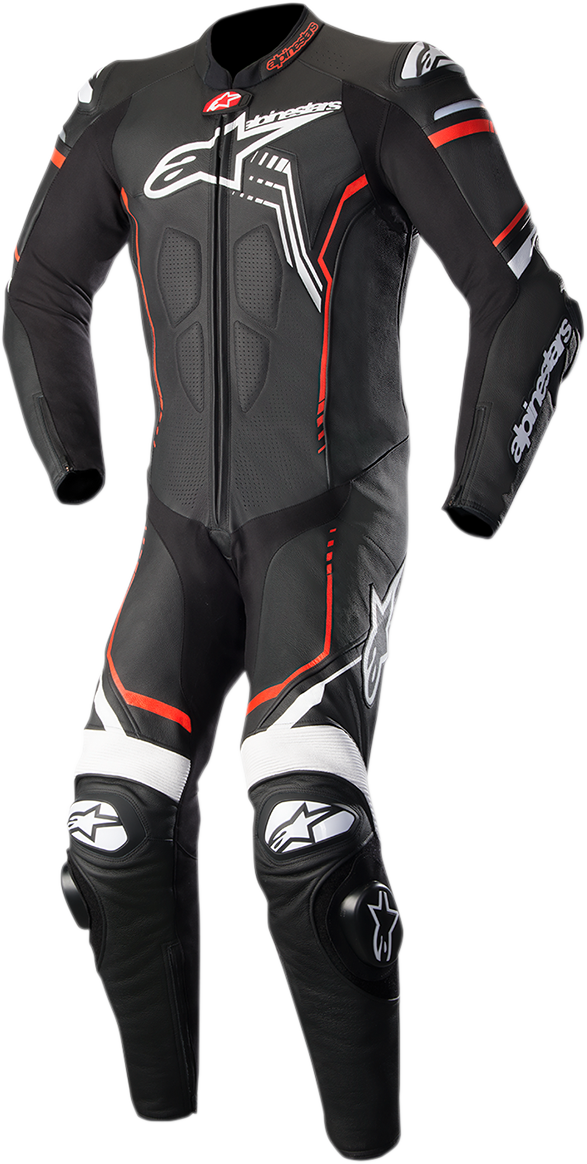 ALPINESTARS GP Plus v2 1-Piece Leather Suit - Black/Red Fluorescent - US 46 / EU 56 3150518-1231-56