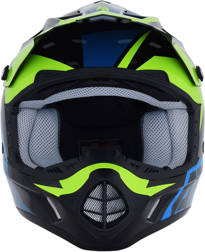 AFX FX-17 Helmet - Aced - Blue/Lime - XL 0110-6502