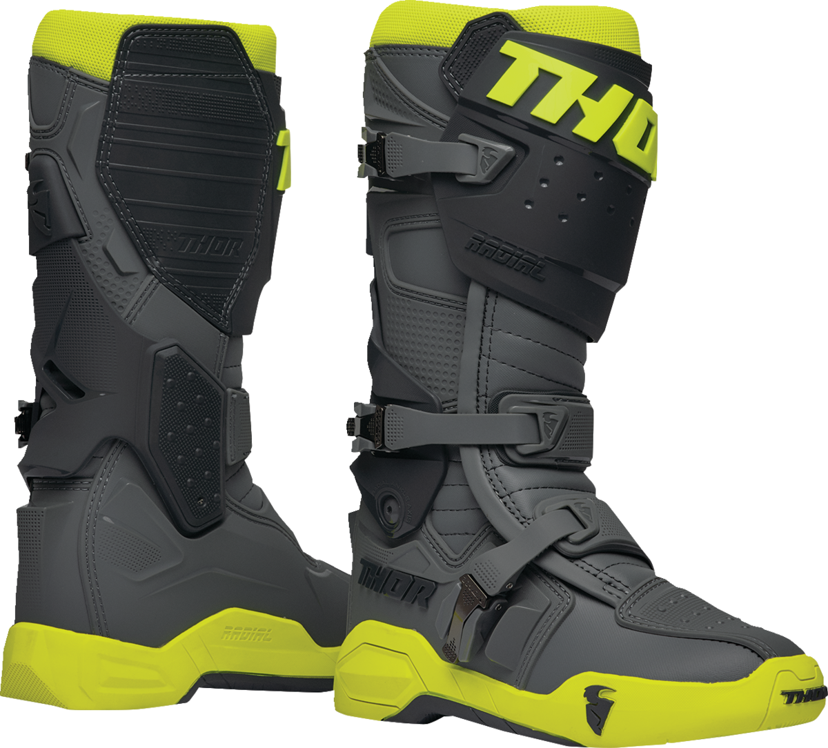 THOR Radial Boots - Gray/Fluorescent Yellow - Size 11 3410-2749