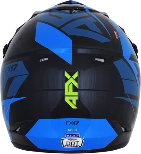 AFX FX-17 Helmet - Aced - Blue/Lime - XL 0110-6502