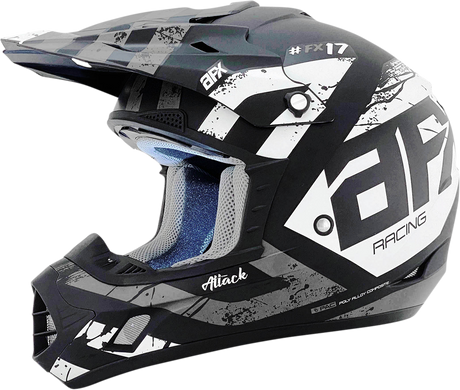 AFX FX-17 Helmet - Attack - Matte Black/Silver - XS 0110-7142