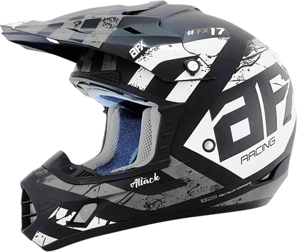 AFX FX-17 Helmet - Attack - Matte Black/Silver - 4XL 0110-7638