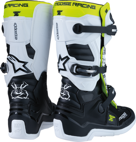 MOOSE RACING Youth Tech 7S Boots - Black/White/Yellow - US 7 0215024-125-7