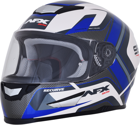 AFX FX-99 Helmet - Recurve - Pearl White/Blue - Large 0101-11123