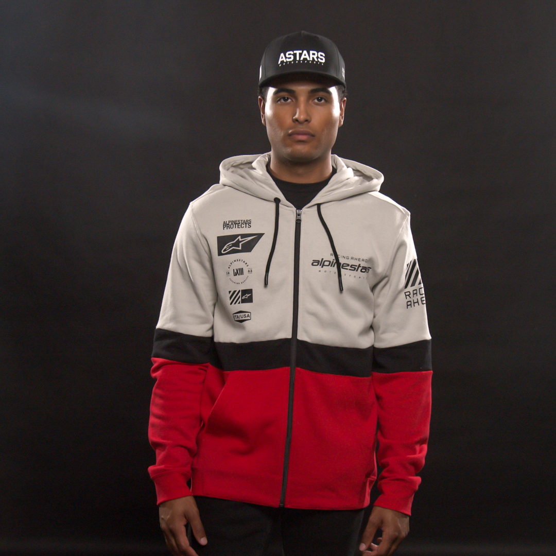 ALPINESTARS Position Zip Hoodie - Silver/Black/Red - Medium 1212-530221096M