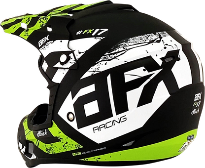AFX FX-17Y Helmet - Attack - Matte Black/Green - Small 0111-1417