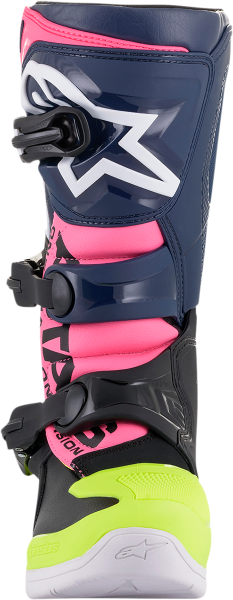 ALPINESTARS Tech 3S Boots - Black/Blue/Pink/White/Yellow - US 7 2014018-1176-7