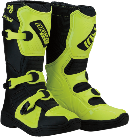 MOOSE RACING M1.3 Boots - Black/Hi-Viz Yellow - Size 2 3411-0445