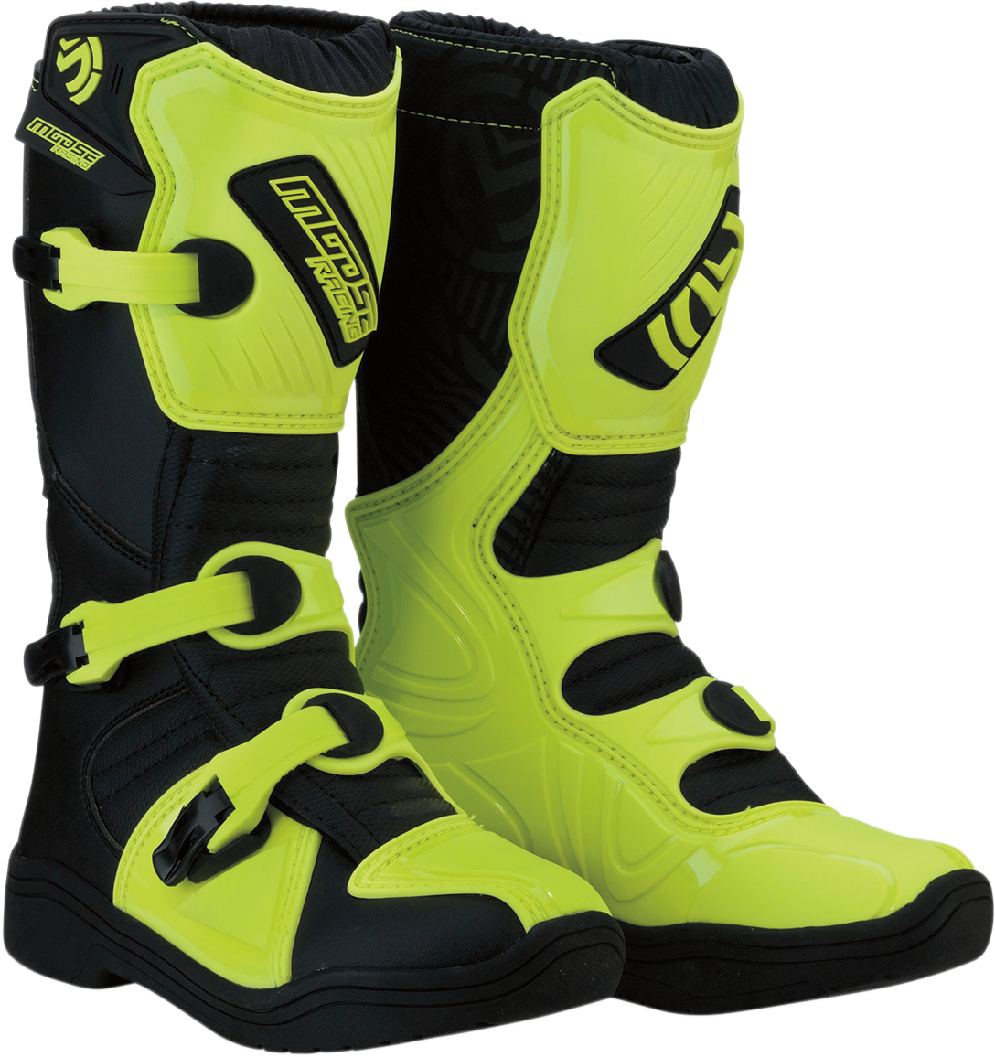 MOOSE RACING M1.3 Boots - Black/Hi-Viz Yellow - Size 3 3411-0446