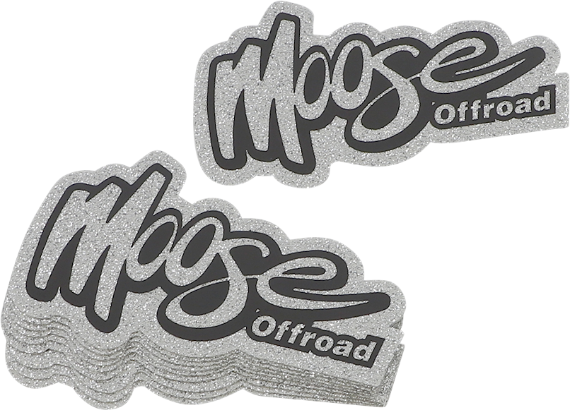 MOOSE RACING Decal - Retro Moose - Silver - 10 Pack 4320-2461