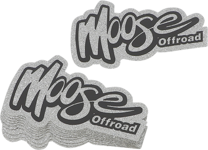 MOOSE RACING Decal - Retro Moose - Silver - 10 Pack 4320-2461