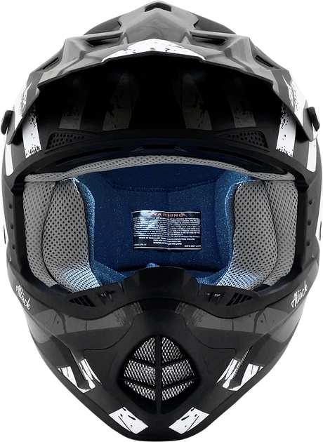 AFX FX-17Y Helmet - Attack - Matte Black/Silver - Large 0111-1401