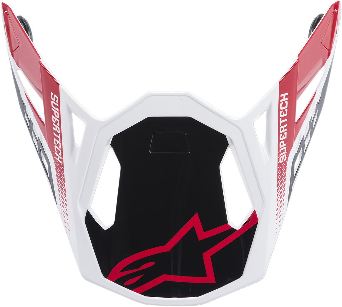 Visera ALPINESTARS Supertech M8 - Triple - Rojo/Blanco brillante 8981419-1180 