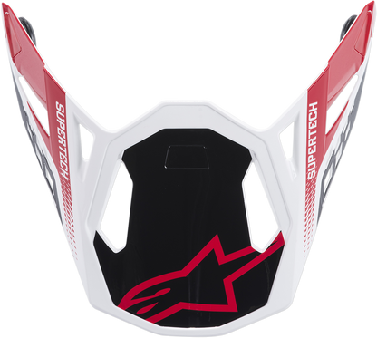 Visera ALPINESTARS Supertech M8 - Triple - Rojo/Blanco brillante 8981419-1180 